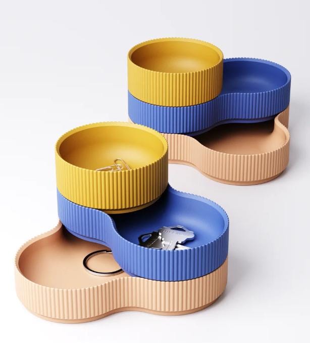 3-Tier Rippled Storage Tray – view 3, 3D printed by RS-3D
