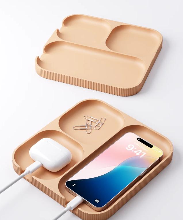 Minimalist Tech Organiser Tray – view 7, 3D printed by RS-3D