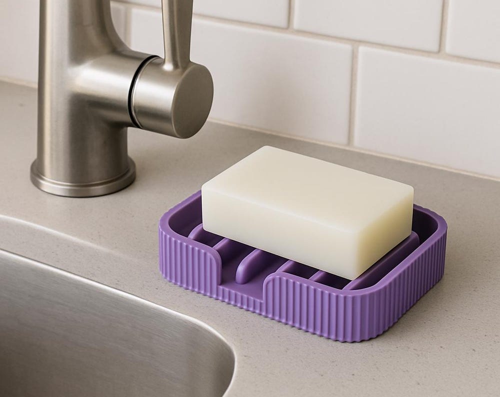 Minimalist Soap Dish with Drain – 3D printed by RS-3D in Glasgow