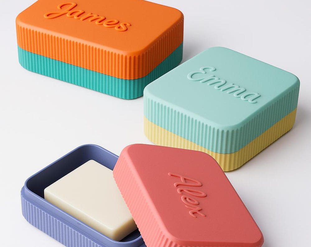 Travel Soap Holder with Drip Tray – view 3, 3D printed by RS-3D