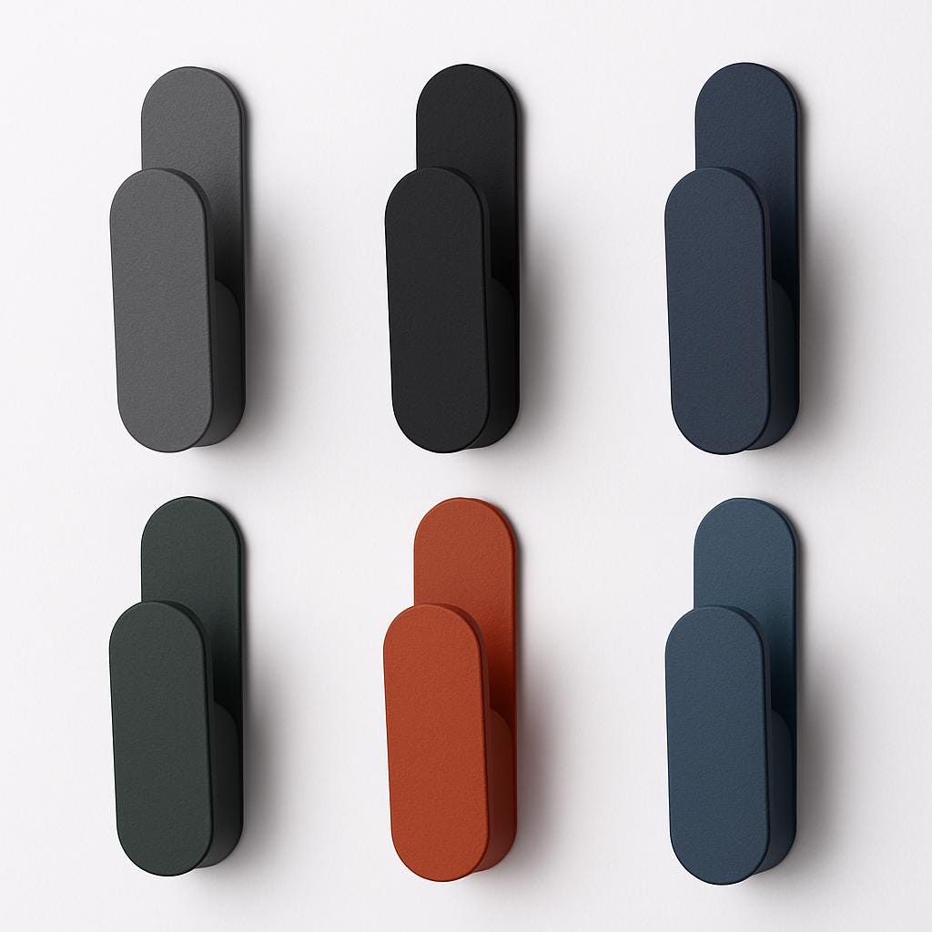 Modern Colourful Wall Hangers – Set of 3 Minimalist Coat Hooks, Playful Home Décor, Custom Colours Available wall décor