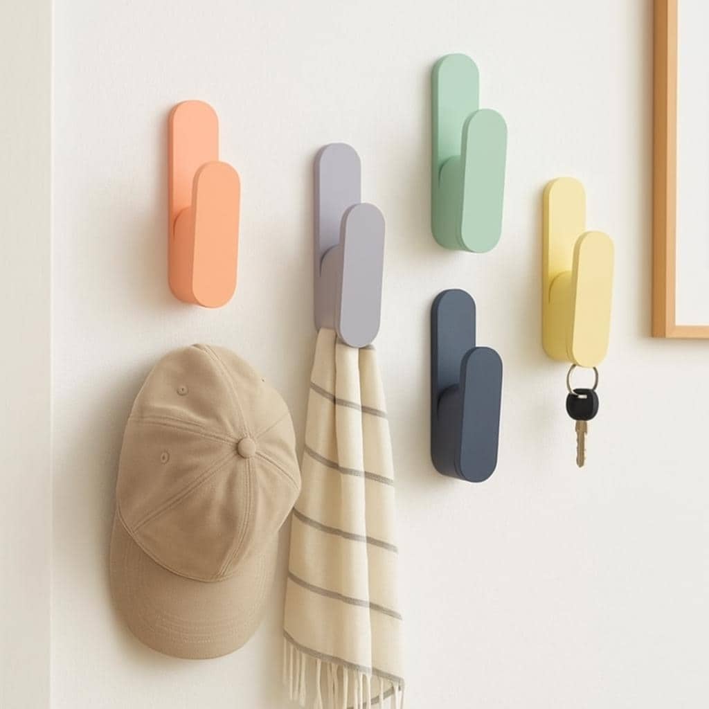 Modern Colourful Wall Hangers – Set of 3 Minimalist Coat Hooks, Playful Home Décor, Custom Colours Available wall décor