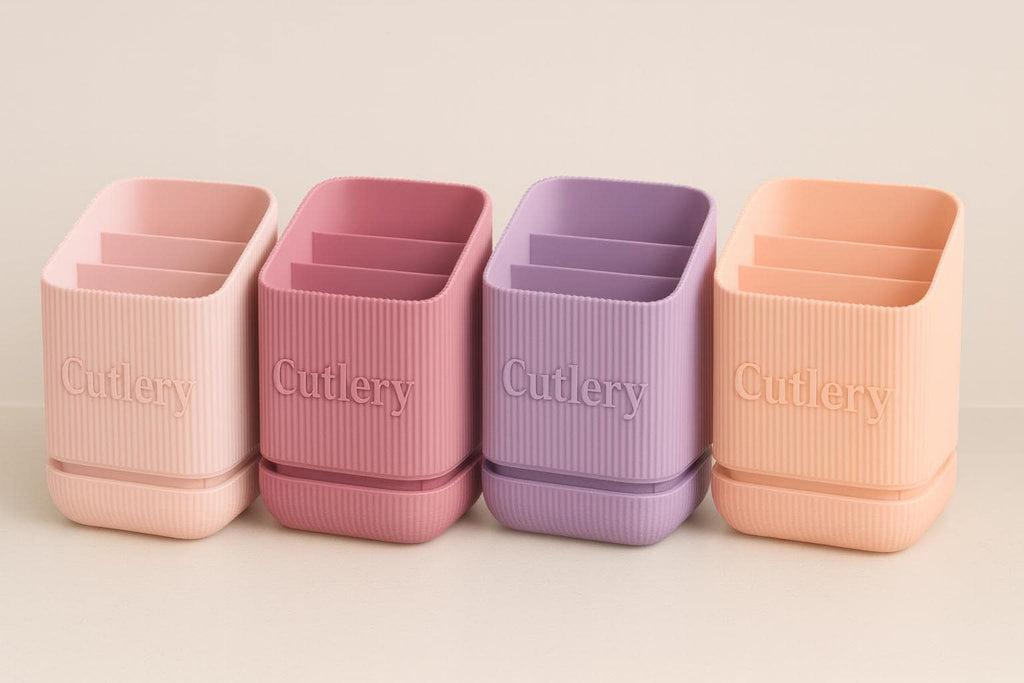 Premium Pastel Cutlery Holder with Integrated Drip Tray | Utensil Organizer for Kitchen Sink handmade, custom, with colour options
