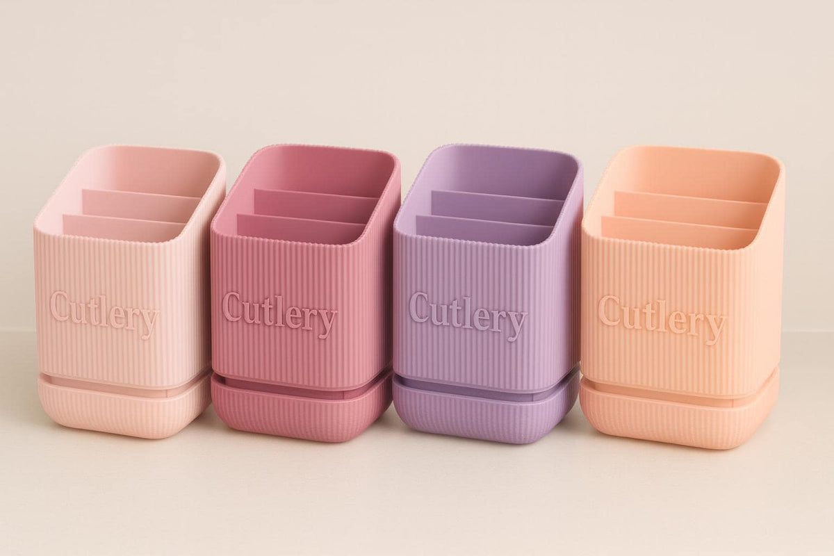 Premium Pastel Cutlery Holder with Integrated Drip Tray | Utensil Organizer for Kitchen Sink handmade, custom, with colour options