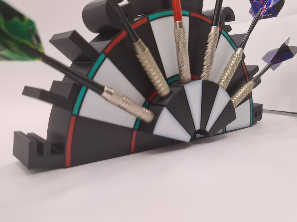Customisable Dart Holder – Personalised Name Dartboard Station 6 Slot Dart Stand Wall Mounted or Free Standing Darts Display