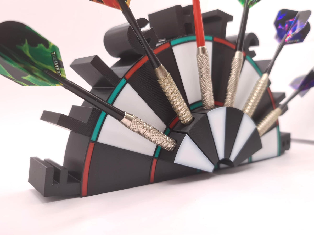 Customisable Dart Holder – Personalised Name Dartboard Station 6 Slot Dart Stand Wall Mounted or Free Standing Darts Display