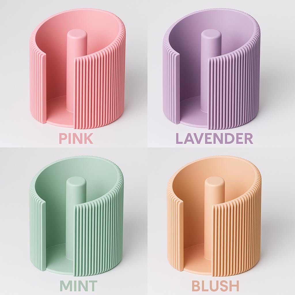 Kitchen Roll Holder Modern Ribbed Paper Towel Stand 3 sizes Countertop Organizer Campervan Home Décor Blue roll holder fall gift clean up