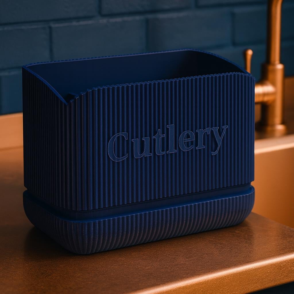 Premium Pastel Cutlery Holder with Integrated Drip Tray | Utensil Organizer for Kitchen Sink handmade, custom, with colour options