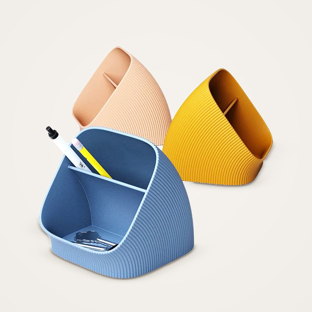 Two-Tier Minimalist Desk Organiser – Pens, Scissors & Sticky Notes