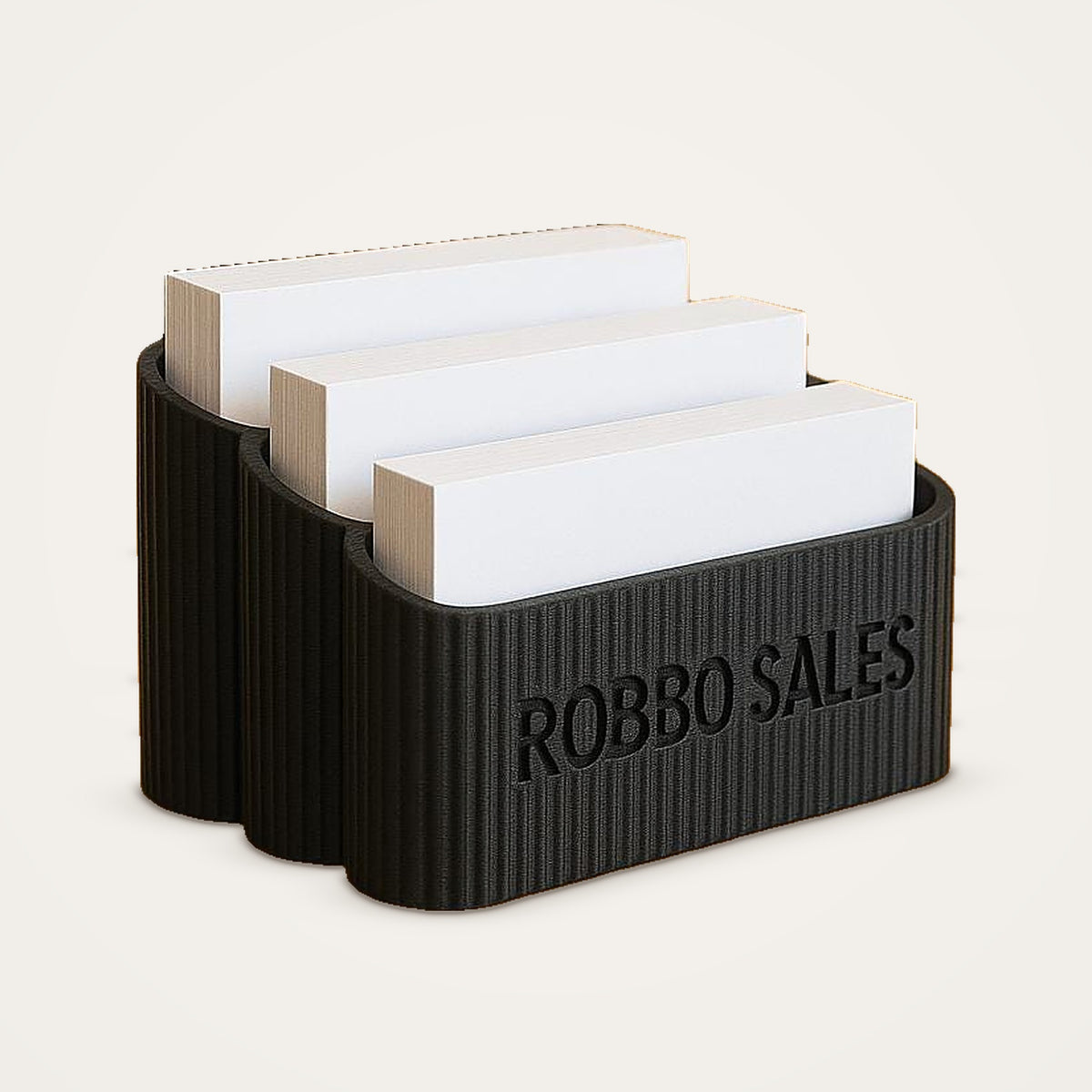 Ribbed Business Card Holder – 1, 2 or 3 Tier Desk Card Stand