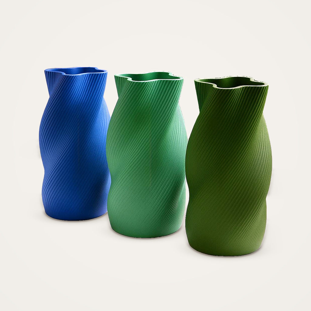 Tall Ribbed Vase for Dried Flowers – 180mm Minimalist Decor