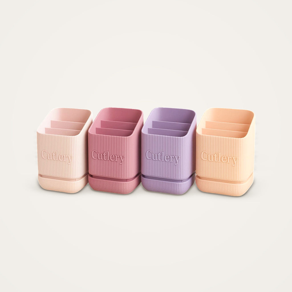 Pastel Cutlery Drainer with Drip Tray – Kitchen Utensil Holder
