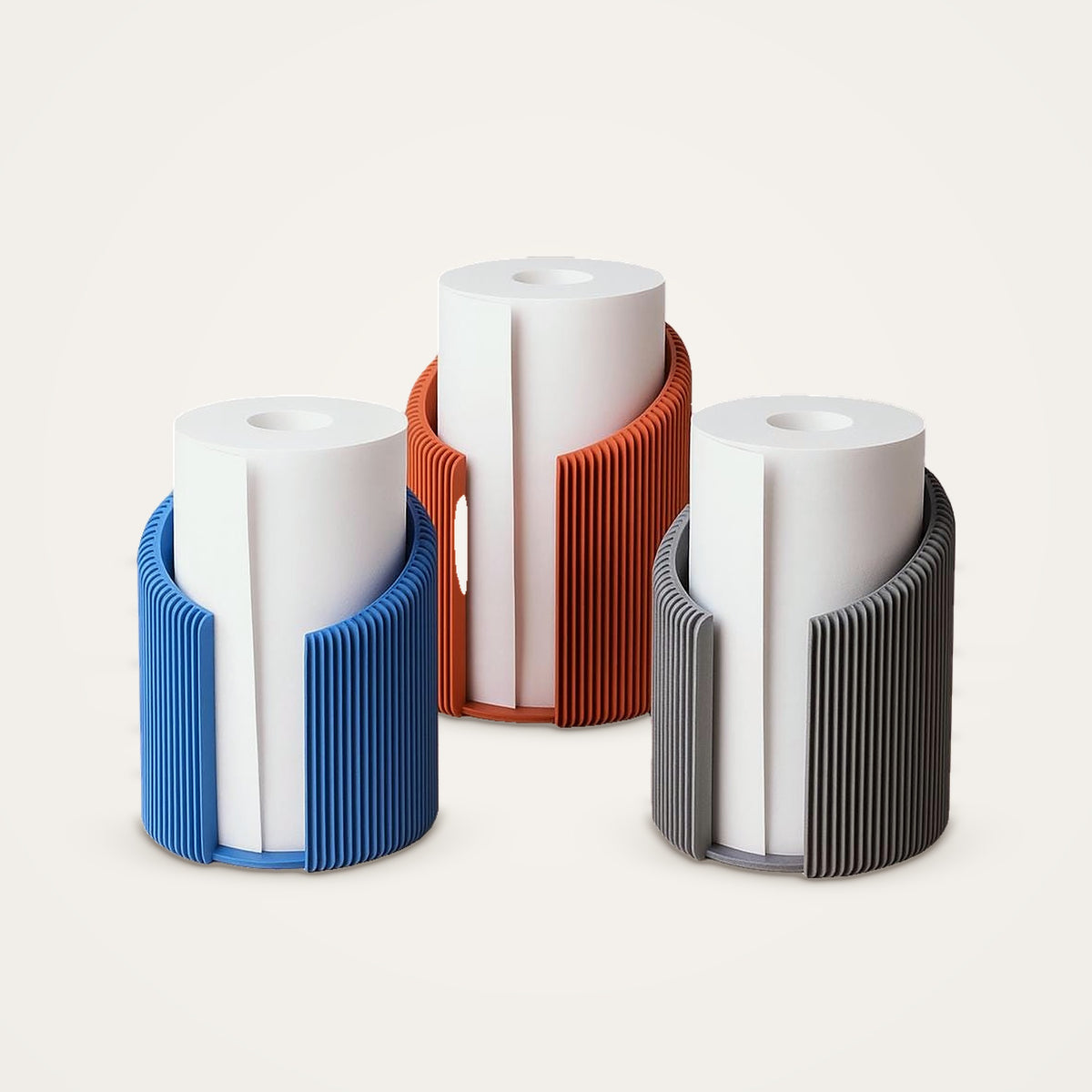 Ribbed Kitchen Roll Holder – Paper Towel Stand in 3 Sizes